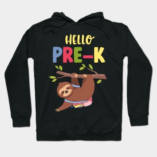 Funny Hello Pre-K Gift Back To School Sloth Shirt Hoodie